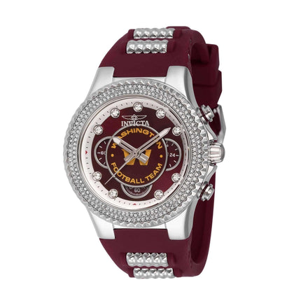 Invicta Women's Watch - NFL Washington Commanders Silver and Dark Red Strap | 42757 ,