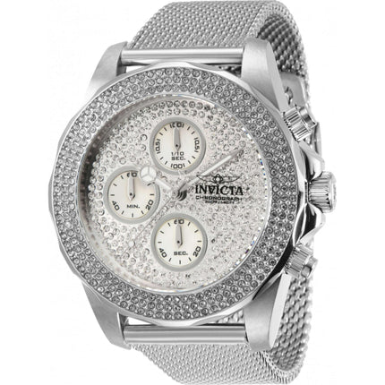 Invicta Women's Watch - Pro Diver Crystals Silver Tone Dial Mesh Bracelet | 35342 ,