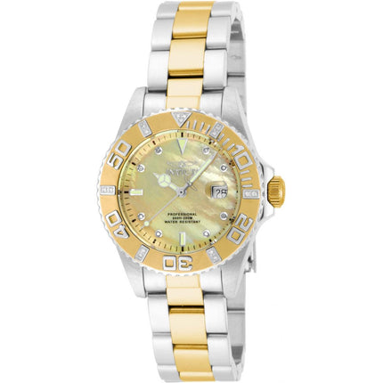 Invicta Women's Watch - Pro Diver Diamond Mother of Pearl Dial SS Bracelet | 17370 ,