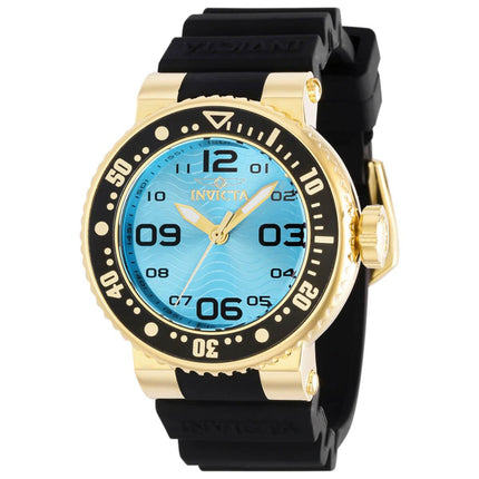 Invicta Women's Watch - Pro Diver Ocean Voyage Yellow Gold Case Black Strap | 37342 ,