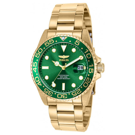 Invicta Women's Watch - Pro Diver Quartz Green Dial Yellow Gold Bracelet | 36543 ,