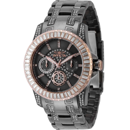 Invicta Women's Watch - Pro Diver Rose Gold Bezel Crystal Gunmetal Bracelet | 44172 ,