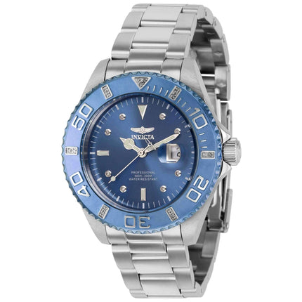 Invicta Women's Watch - Pro Diver Rotating Bezel Metallic Blue Dial Bracelet | 37018 ,