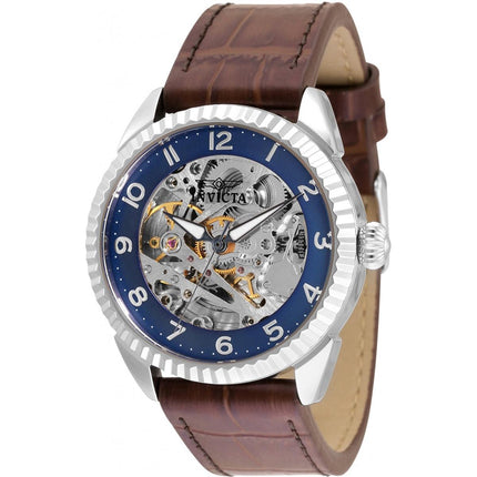Invicta Women's Watch - Specialty Skeleton Dial Brown Leather Strap SS Case | 36567 ,