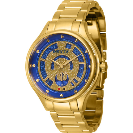 Invicta Women's Watch - Star Wars R2-D2 Blue and Gold Tone Dial Steel Bracelet | 41394 ,