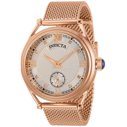 Invicta Women's Watch - Vintage White MOP Dial Rose Gold Tone Mesh Bracelet | 31337 ,