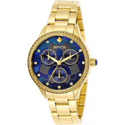 Invicta Women's Watch - Wildflower Blue Oyster Dial Yellow Gold Bracelet | 29095 ,