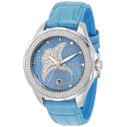 Invicta Women's Watch - Wildflower Manta Ray Silver Tone Case Blue Strap | 32667 ,