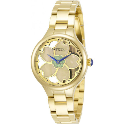 Invicta Women's Watch - Wildflower Quartz Gold Mother of Pearl Dial Bracelet | 32088 ,