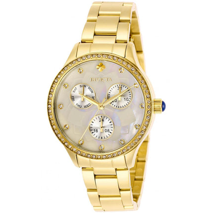 Invicta Women's Watch - Wildflower White Oyster Dial Yellow Gold Bracelet | 29093 ,