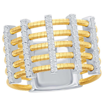 Women's Ring - 14K Gold Designer Set CZ Bonded, Size 7 | W-2017-7 ,