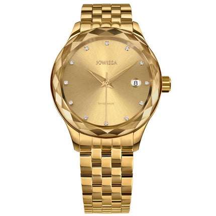 Jowissa Women's Watch - Tiro Swiss Quartz Date Display Gold Dial Bracelet | J6.235.M ,