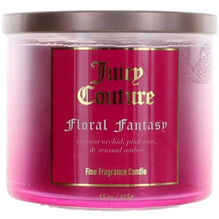 Juicy Couture 3 Wick Candle - Floral Fantasy Fine Fragrance Soy Wax Blend, 14.5 oz ,