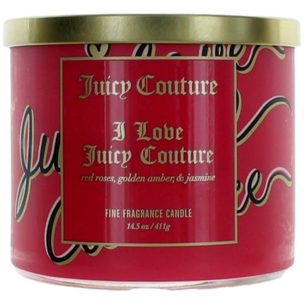 Juicy Couture 3 Wick Candle - I Love Finely Fragranced Soy Wax Blend, 14.5 oz ,