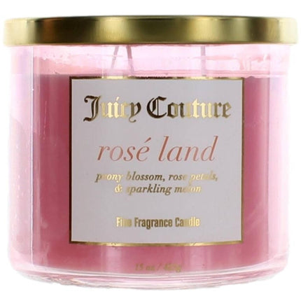 Juicy Couture 3 Wick Candle - Rose Land Finely Fragranced Soy Wax Blend, 14.5 oz ,