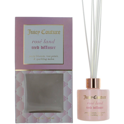 Juicy Couture Reed Diffuser - Rose Land Sugar Crystals, Sheer Musks Base Notes, 4 oz ,