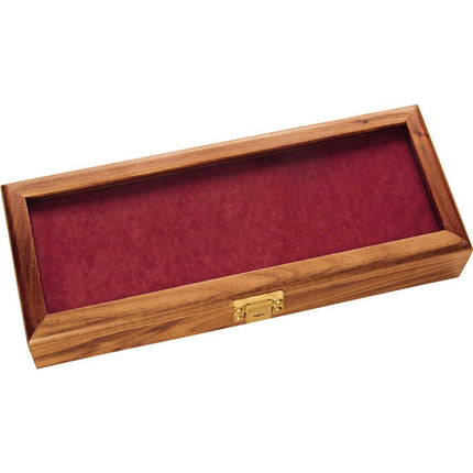 Ka-Bar Display Case - Walnut Wood with Glass Top Cover and Two Wall Mounts | KB1437 ,