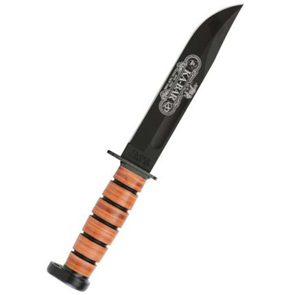 Ka-Bar Fighting Knife - 120th Anniversary Dog's Head Brown Leather Handle | KB9193 ,
