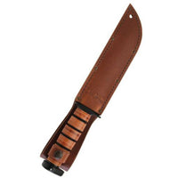 Ka-Bar Fighting Knife - 120th Anniversary Dog's Head Brown Leather Handle | KB9193 ,