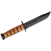 Ka-Bar Fighting Knife - 120th Anniversary USMC Black Blade Brown Handle | KB9191 ,