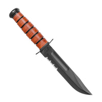 Ka-Bar Fighting Knife - Army The Legend 7 inch Combo Blade Leather Handle | KB1219 ,