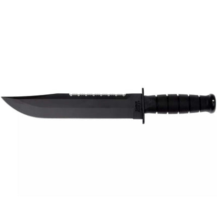 Ka-Bar Fighting Knife - Big Brother Plain and Serrated Blade Black Handle | KB2211 ,