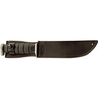 Ka-Bar Fighting Knife - D2 Extreme Powder Coated Black Serrated Fixed Blade | KB1283 ,