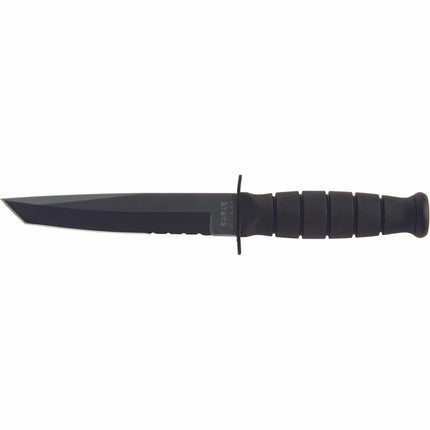 Ka-Bar Fighting Knife - Partially Serrated Blade Black Kraton G Handle | KB5055 ,