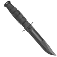 Ka-Bar Fighting Knife - Short Clip Point Straight Edge Blade Black Handle | KB1256 ,