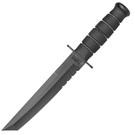 Ka-Bar Fighting Knife - Tanto 1095 Cro-Van Combo Blade Kraton G Handle | KB1245 ,