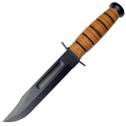 Ka-Bar Fighting Knife - US Army Plain Blade Brown Leather Handle Utility | KB1220 ,