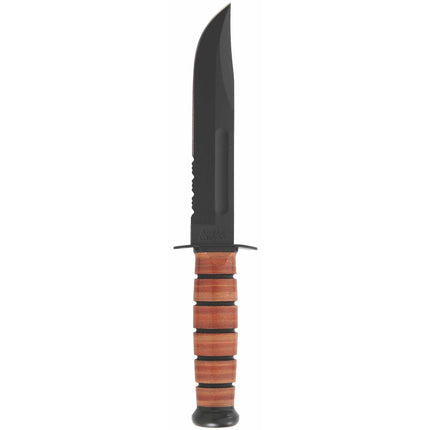 Ka-Bar Fighting Knife - USMC The Legend Full-Size Fixed Serrated Edge Blade | KB5018 ,