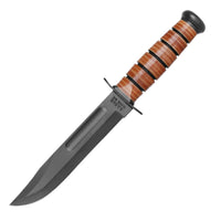 Ka-Bar Fighting Knife - USMC The Legend Plain Blade with Leather Handle | KB1217 ,