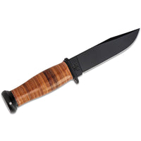 Ka-Bar Fighting Knife - USN Mark I Black Plain Edge Blade Kraton G Handle | KB2225 ,