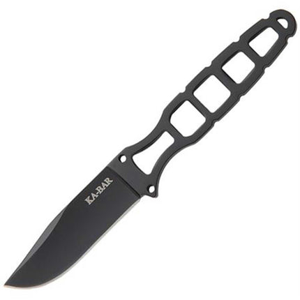Ka-Bar Fixed Knife - 2.5 inch Black Clip Point Blade Skeleton Handle | KB1118BP ,
