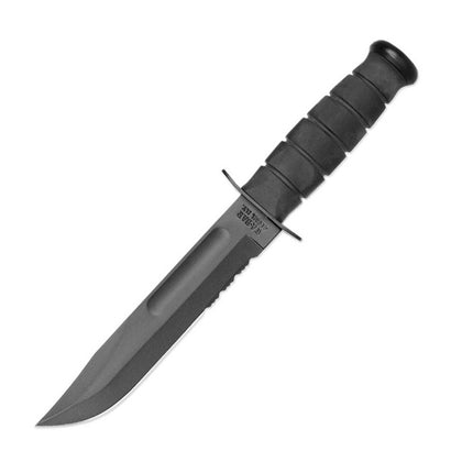 Ka-Bar Fixed Knife - Full Size Black Clip Point Blade Oval Kraton G Handle | KB1214 ,