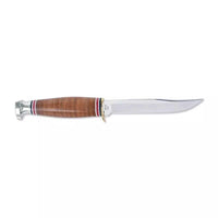 Ka-Bar Fixed Knife - Little Finn Straight Point Steel Blade Leather Handle | KB1226 ,