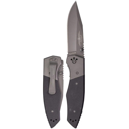 KA-BAR Folding Knife - Jarosz Beartooth G10 Handle Grey Pocket Clip, 8.25 Inch | 3086 ,
