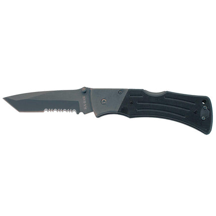 Ka-Bar Folding Knife - Mule 4 inch Tanto Combo Blade Shape Black G10 Handle | KB3065 ,