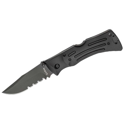 Ka-Bar Folding Knife - Mule Clip Point Combo Blade Black Handle Heavy-Duty | KB3051 ,