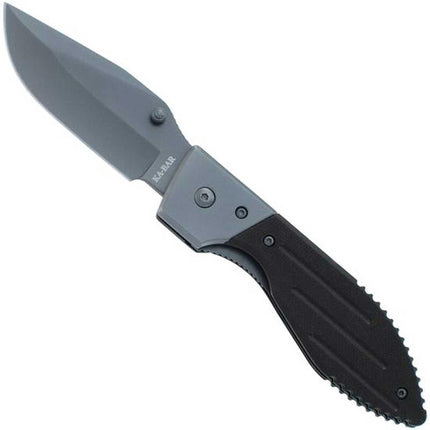 Ka-Bar Folding Knife - Warthog Plain Edge Drop Point Blade Black G10 Handle | KB3072 ,
