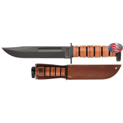 KA-BAR Knife - Dog's Head Utility Leather Handle Clip Point Blade, 12 Inch | 1317 ,