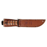 KA-BAR Knife - Leather Handle Full Size US Navy Straight Edge, 11 7/8 Inch | 1225 ,