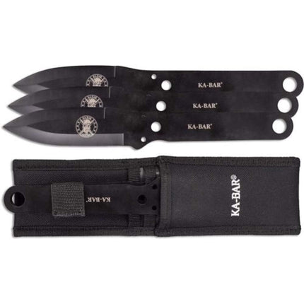 KA-BAR Throwing Knife Set - Hollow Grind Black 3Cr13 Steel Handle, 9.375 Inch | 1121 ,