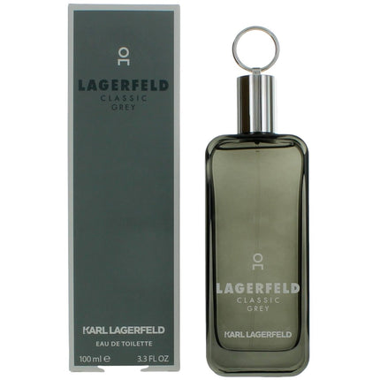 Karl Lagerfeld Men's EDT Spray - Classic Grey Woody, Sweet Fragrance Notes, 3.3 oz ,