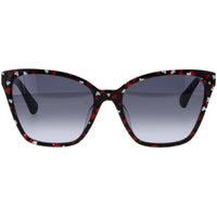 Kate Spade Women's Sunglasses - Black Pattern Red Frame Grey Lens | AMIYAH/G/S 0F74 ,