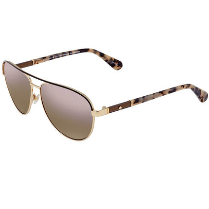 Kate Spade Women's Sunglasses - Gold Beige Havana Metal Pilot Frame | EMILYANN/S 024W ,