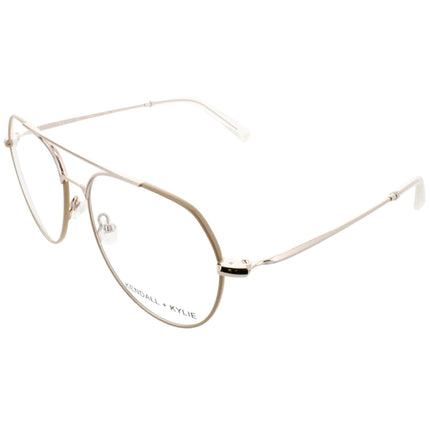 Kendall + Kylie Women's Eyeglasses - Cream Metal Frame Demo Lens | KKO199G GABBY 275 ,