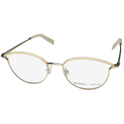 Kendall + Kylie Women's Eyeglasses - Gold Metal Frame Demo Lens | KKO176G EMILIA 718 ,