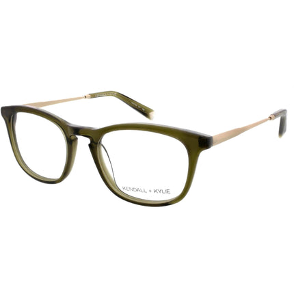 Kendall + Kylie Women's Eyeglasses - Green Square Frame Demo Lens | KKO102 HEIDI 301 ,